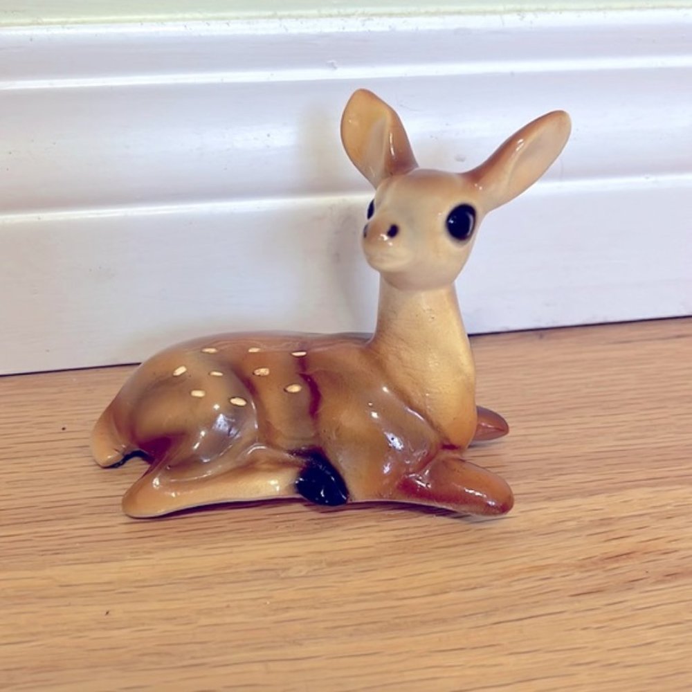 Hand decorated chalkware bambi